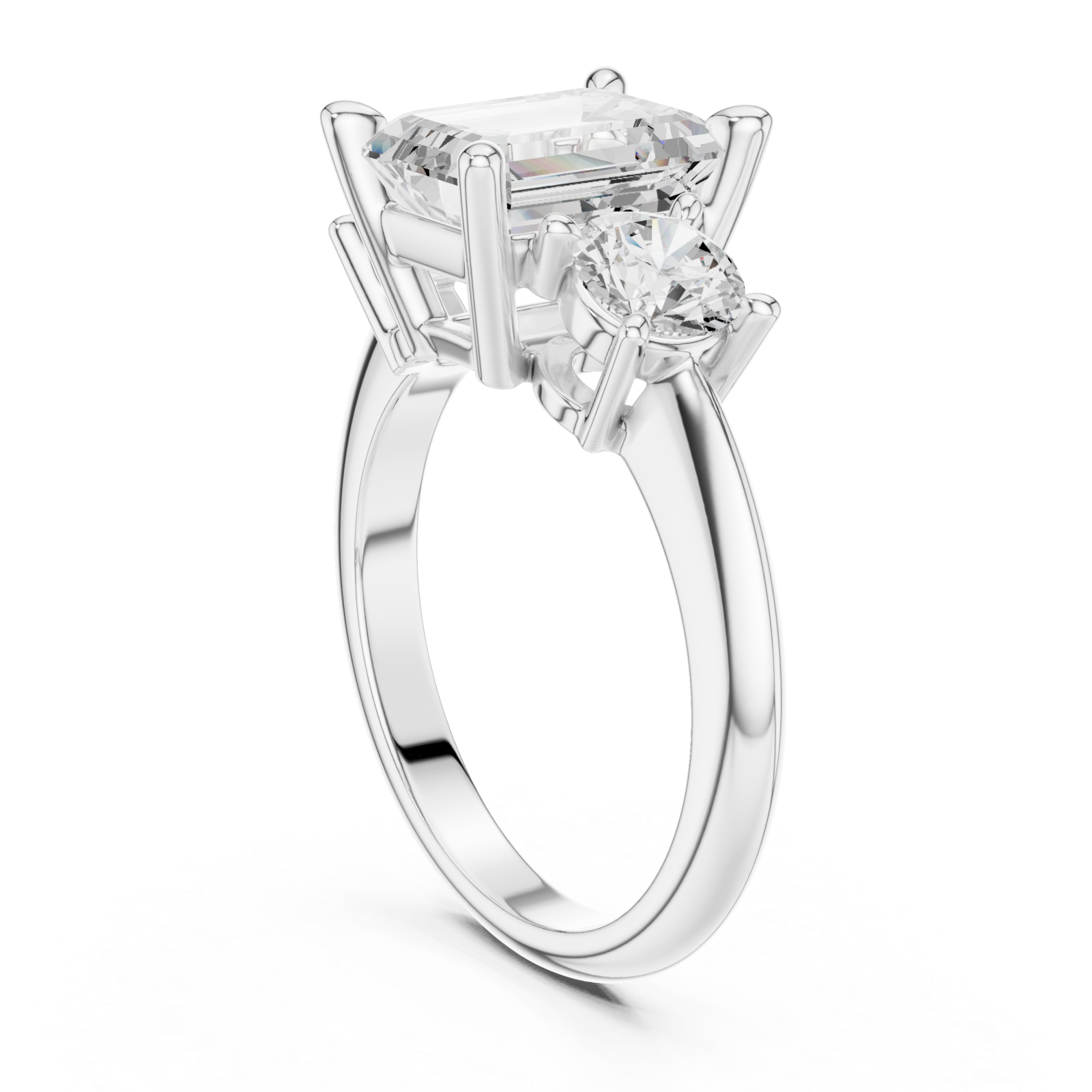  White Gold Aurora Twin Allure Ring Left View