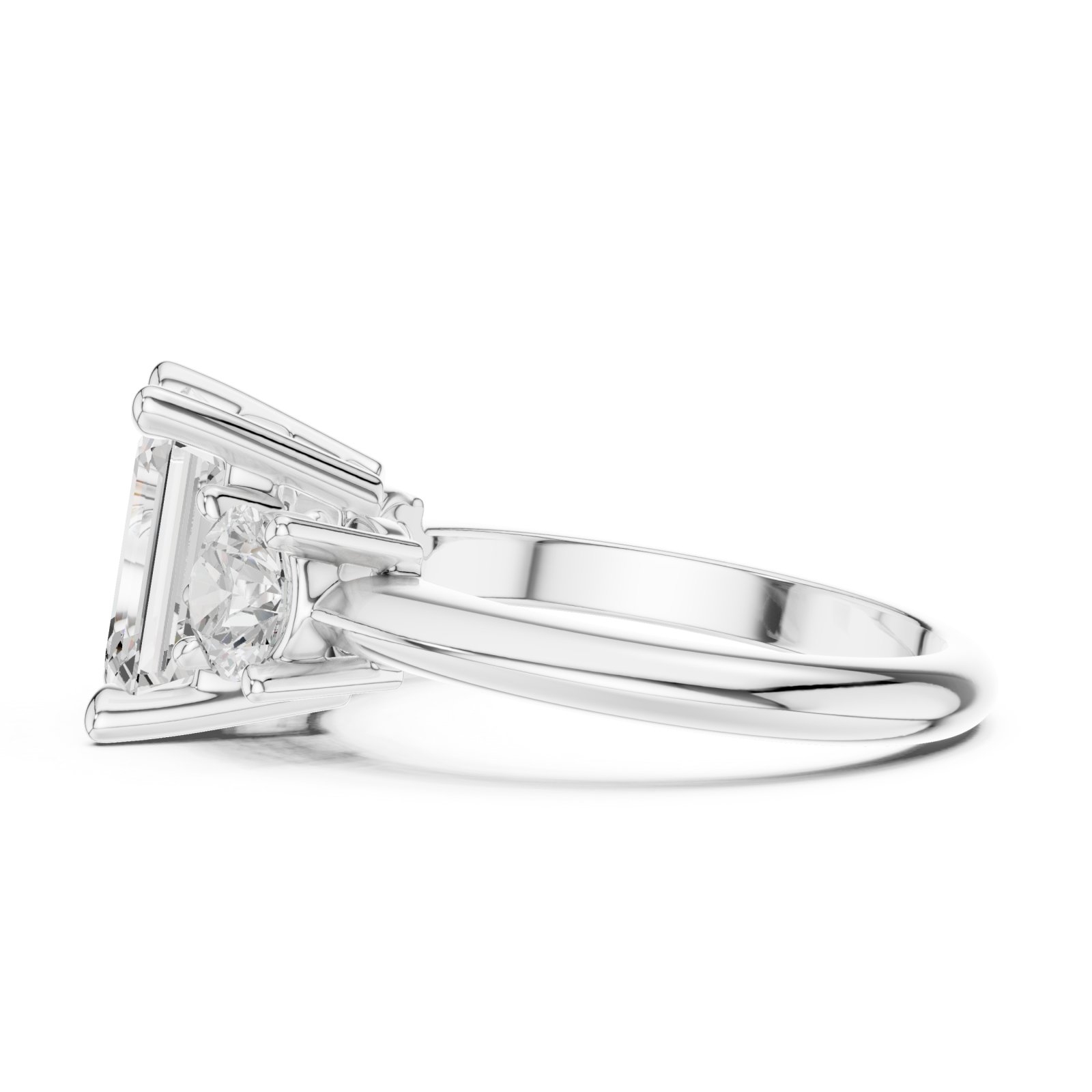  White Gold Aurora Twin Allure Ring Side View