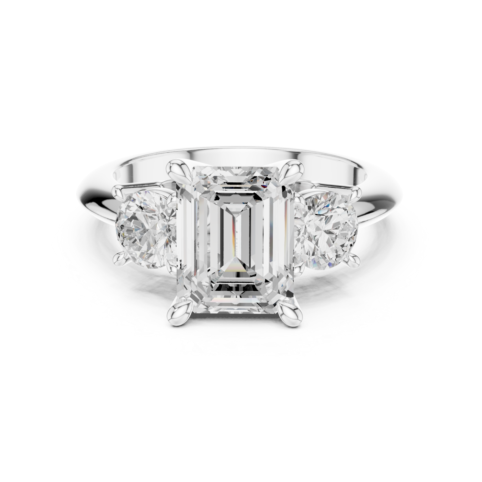  White Gold Aurora Twin Allure Ring Front View