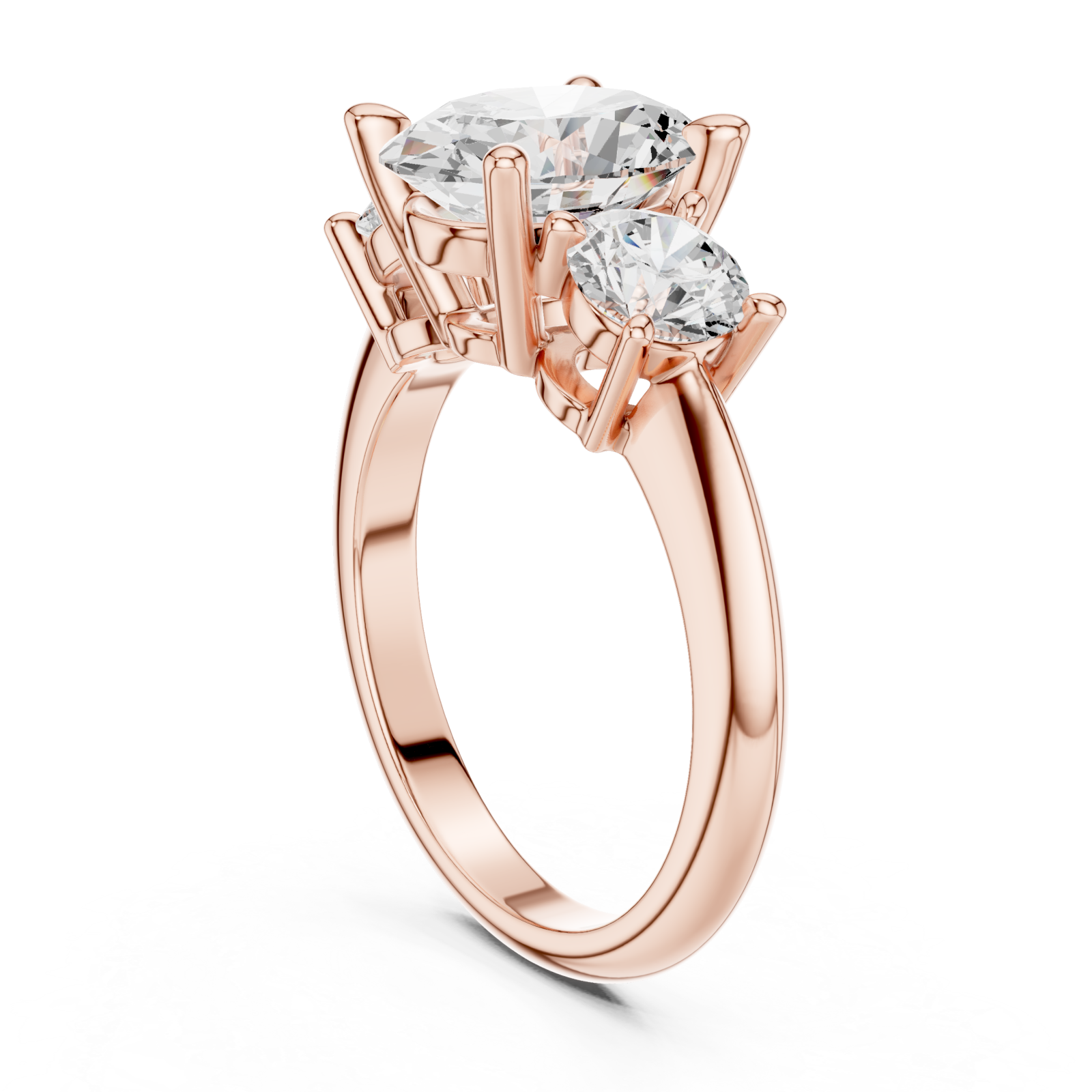  Rose Gold Eternal Radiance Duo Setting Ring Left View