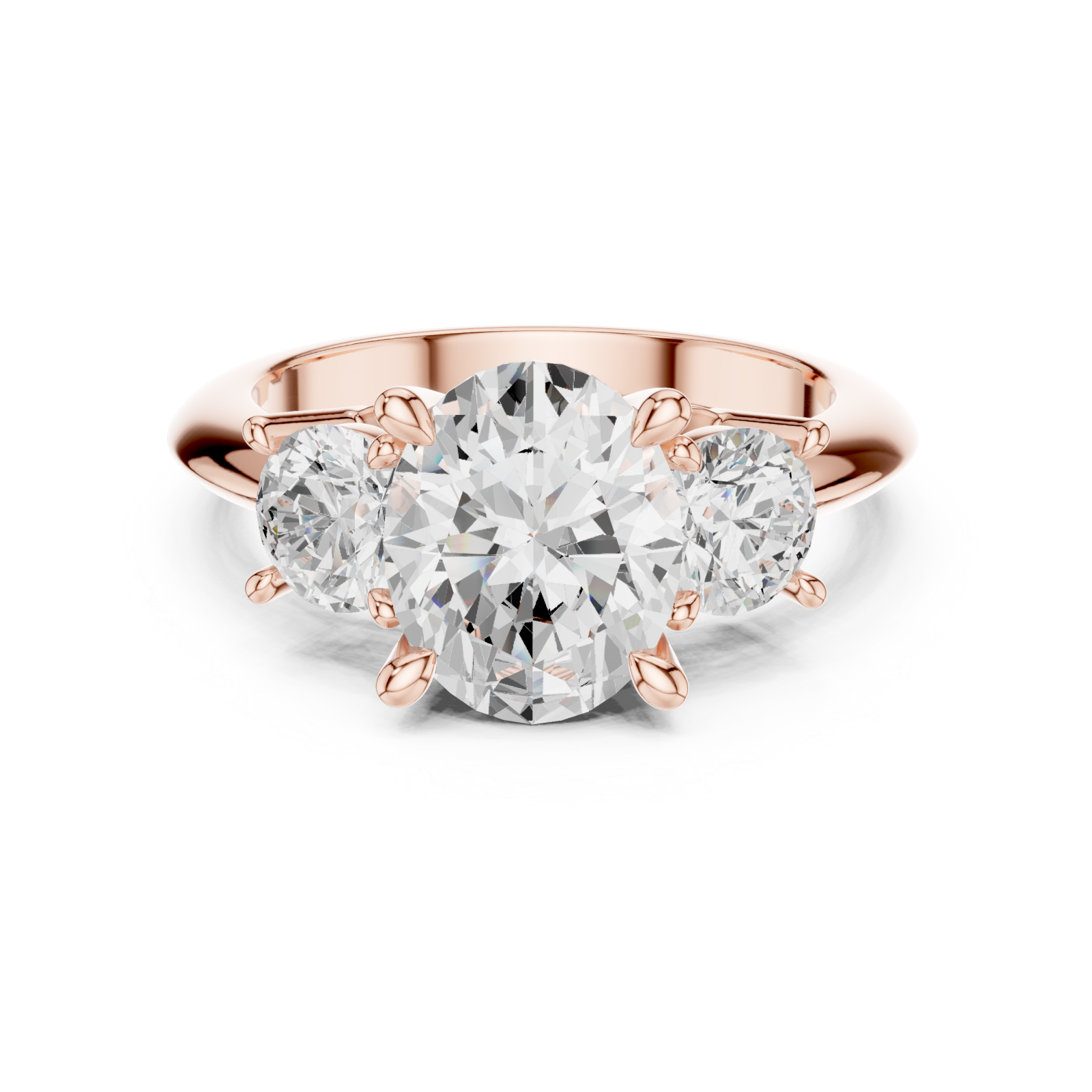  Rose Gold Eternal Radiance Duo Setting Ring Front View