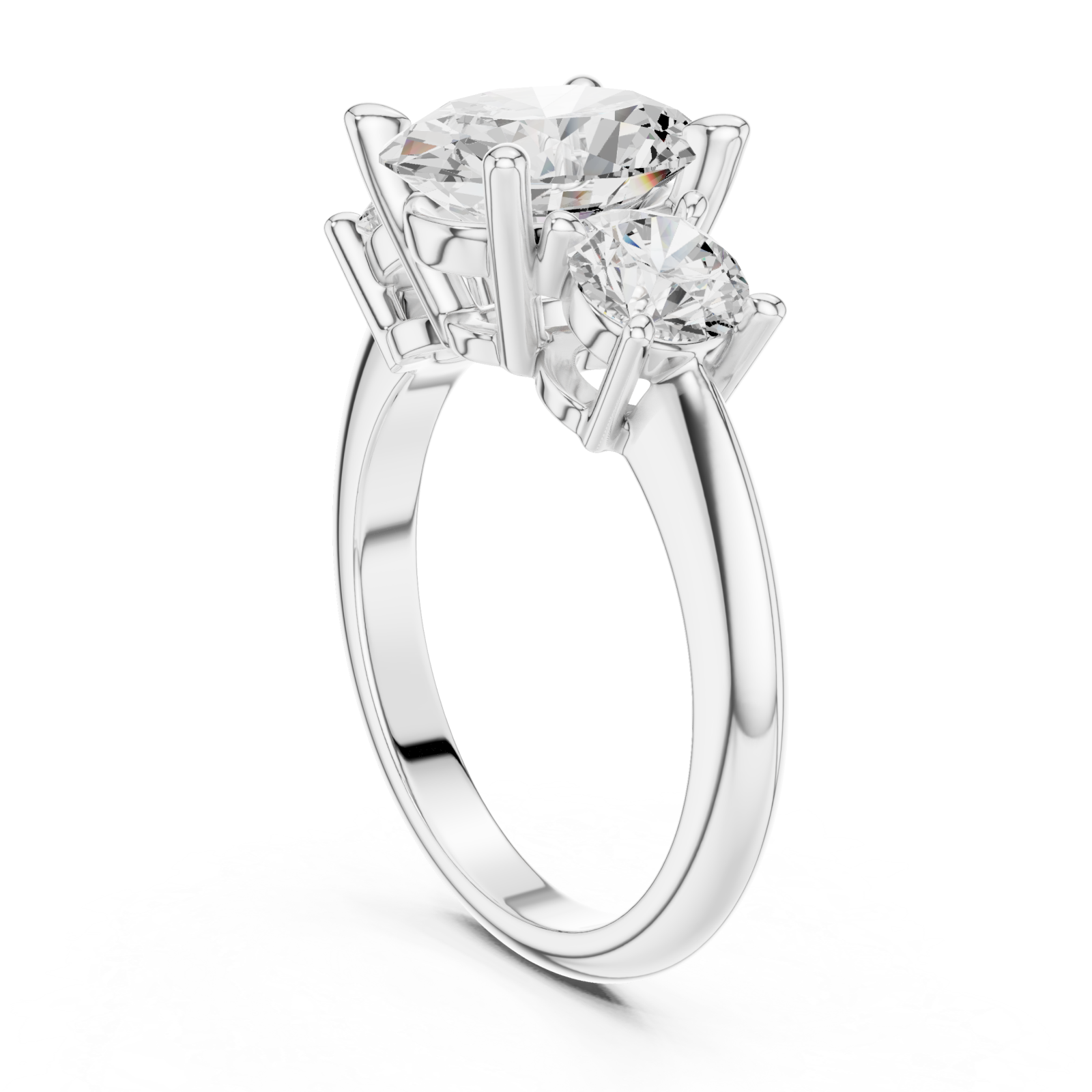  White Gold Eternal Radiance Duo Setting Ring Left View