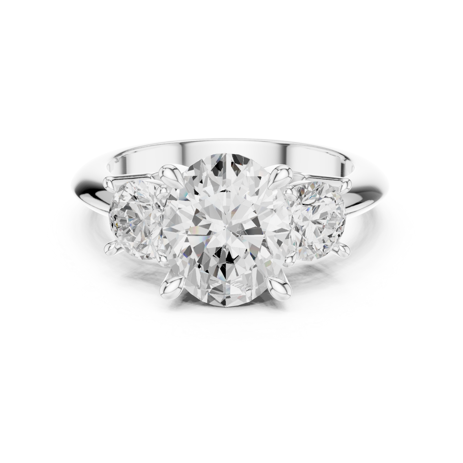 White Gold Eternal Radiance Duo Setting Ring Front View