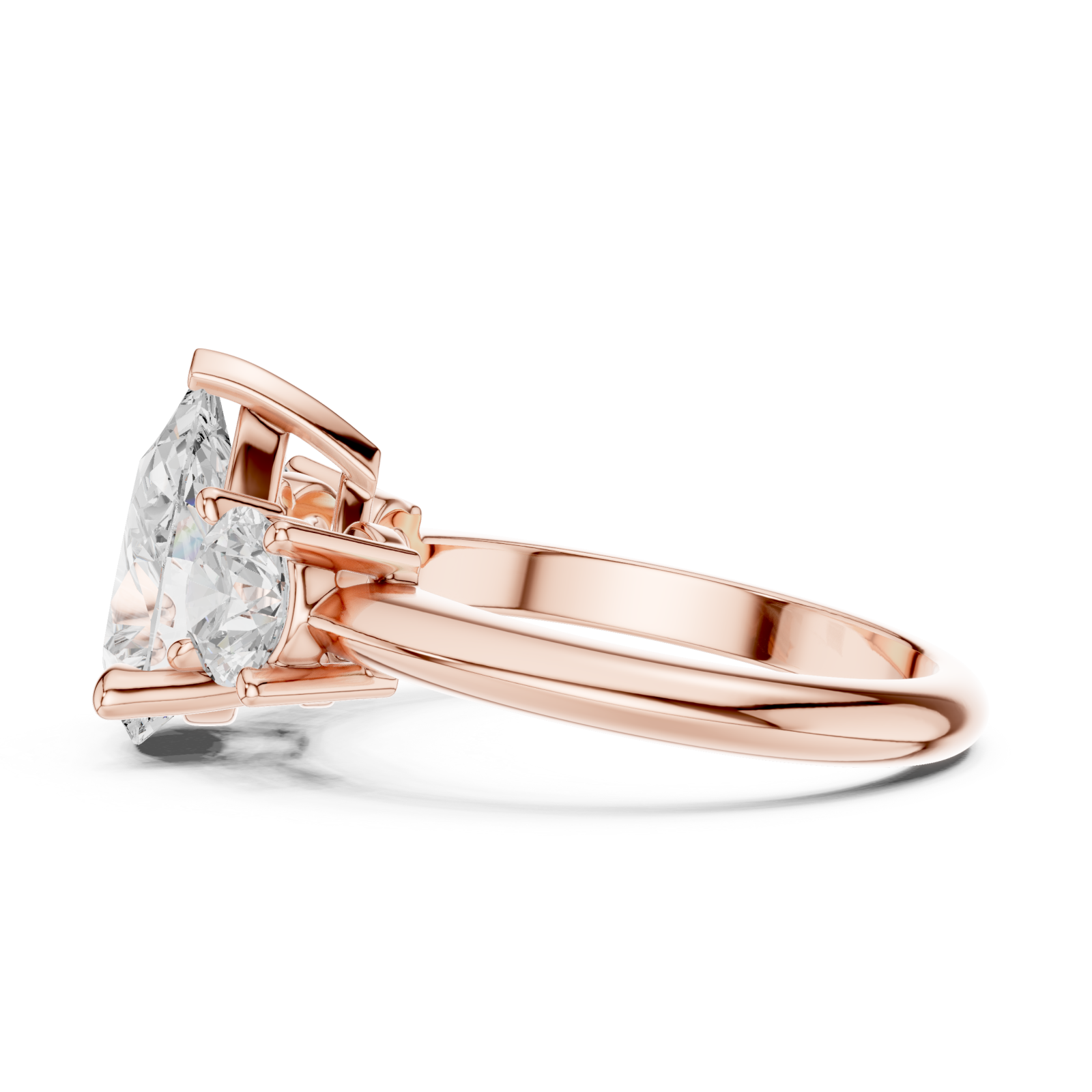  Rose Gold Radiant Harmony Tryst Ring Side View