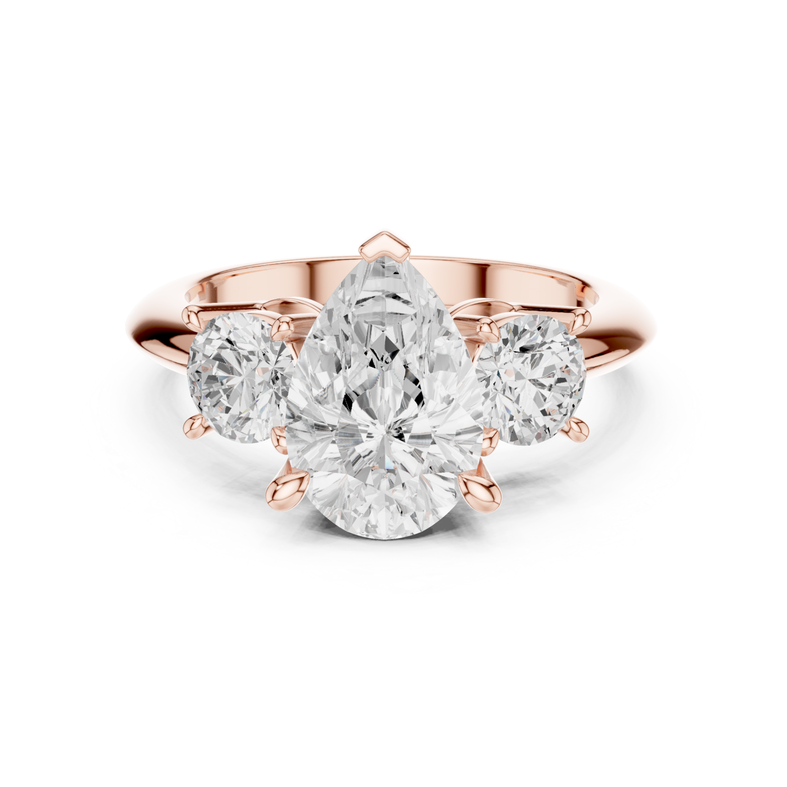  Rose Gold Radiant Harmony Tryst Ring Front View