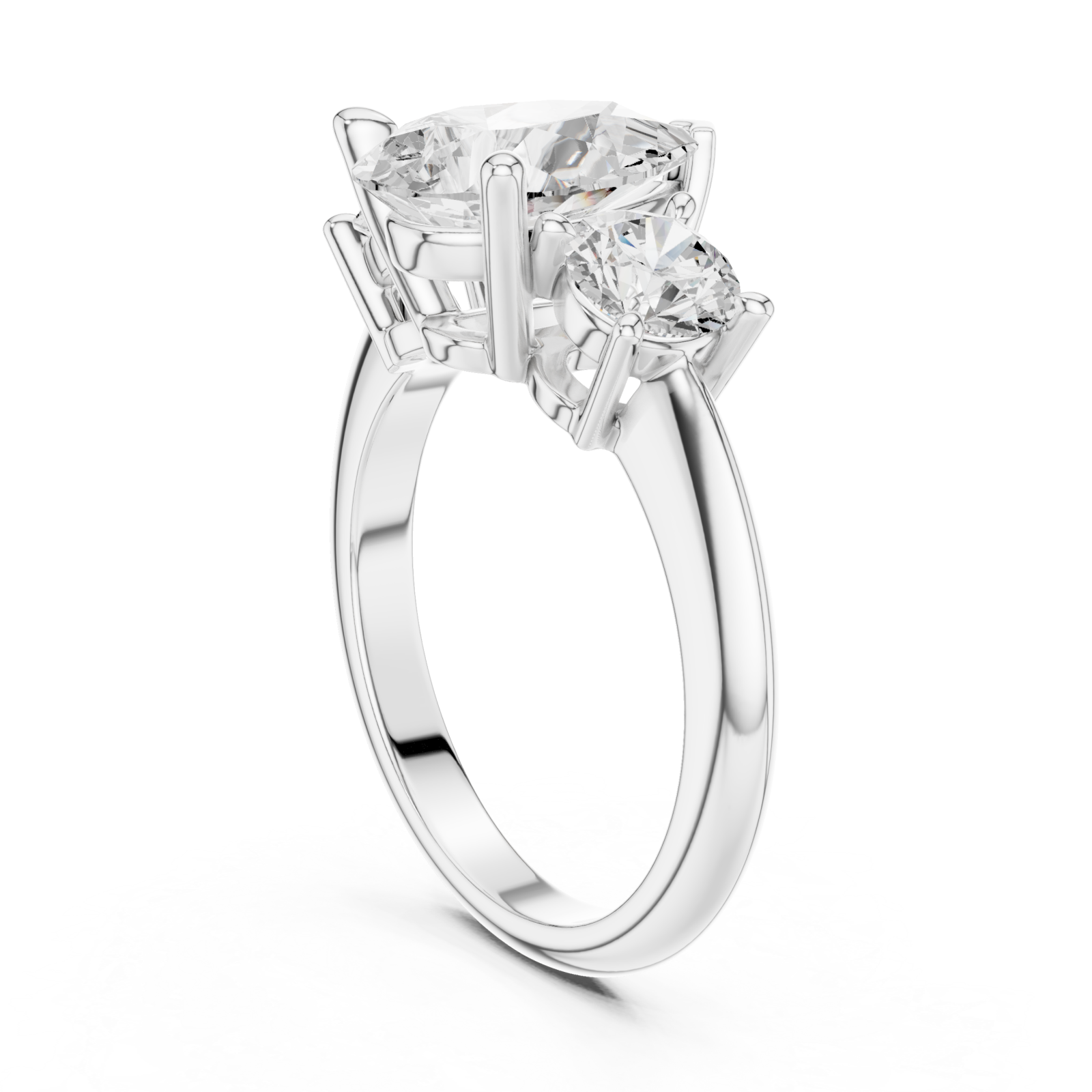  White Gold Radiant Harmony Tryst Ring Left View
