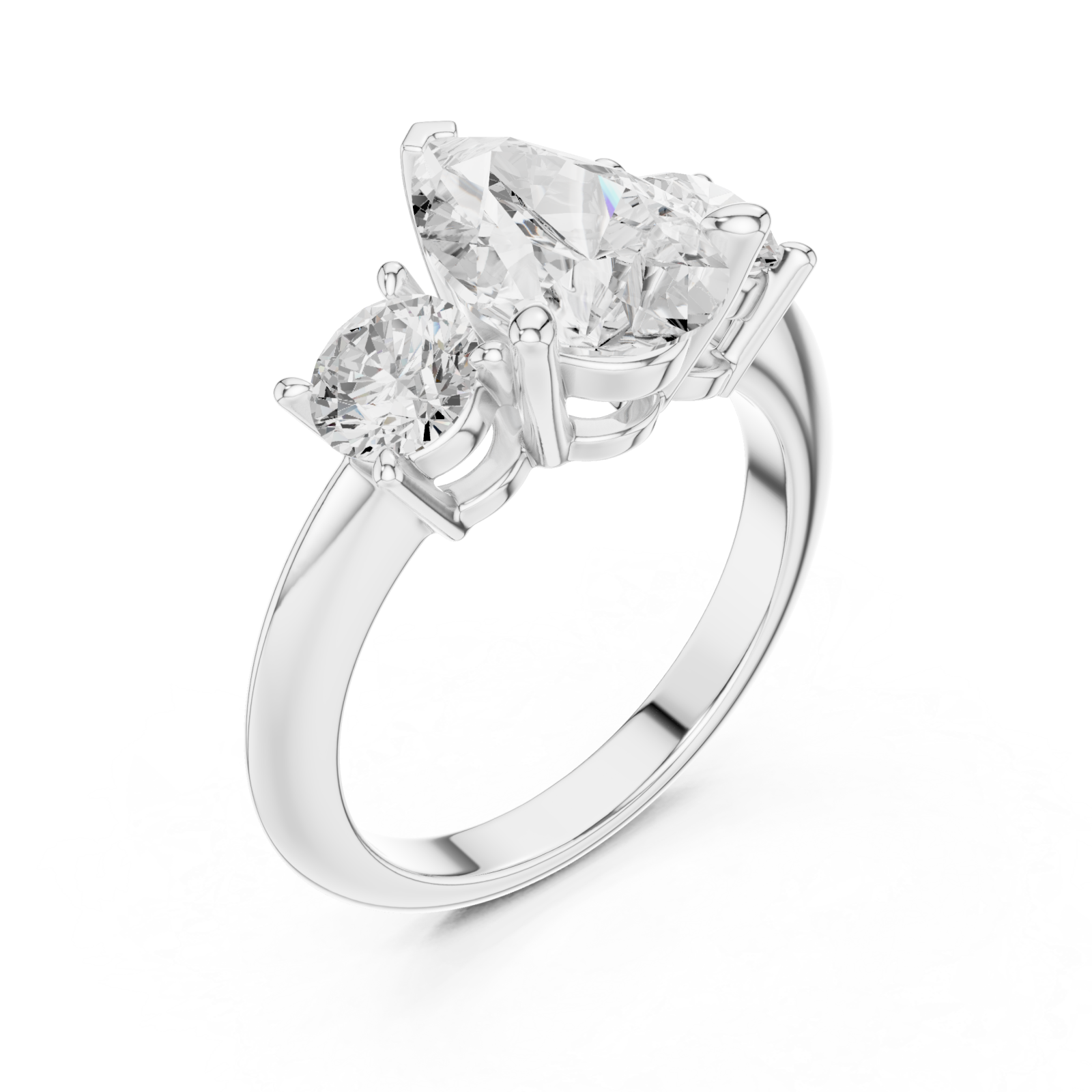  White Gold Radiant Harmony Tryst Ring Right View