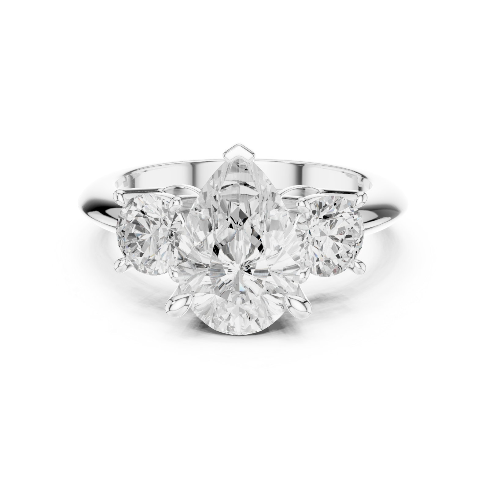  White Gold Radiant Harmony Tryst Ring Front View