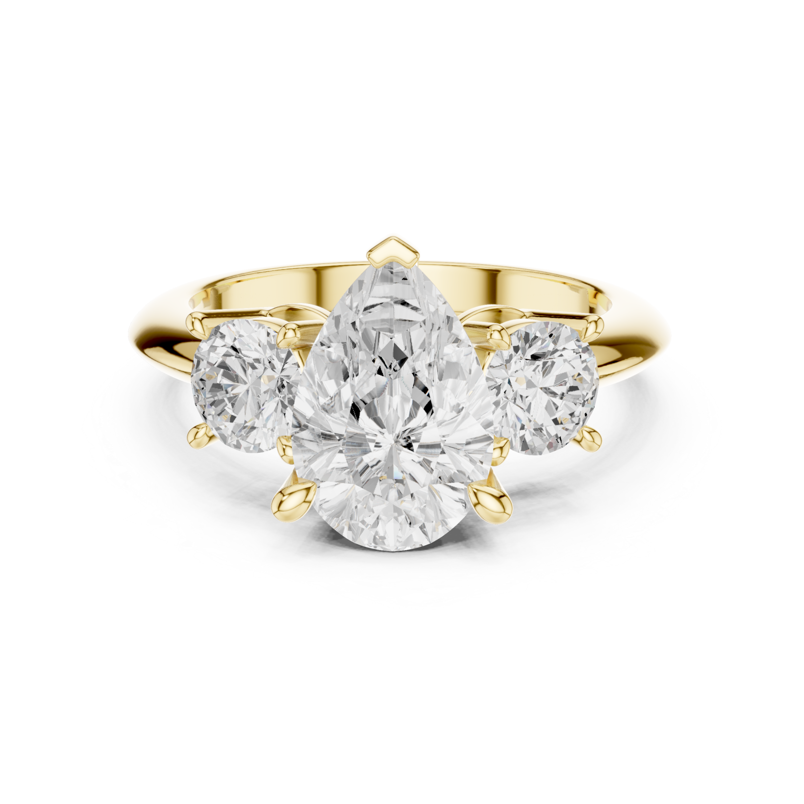  Gold Radiant Harmony Tryst Ring Front View