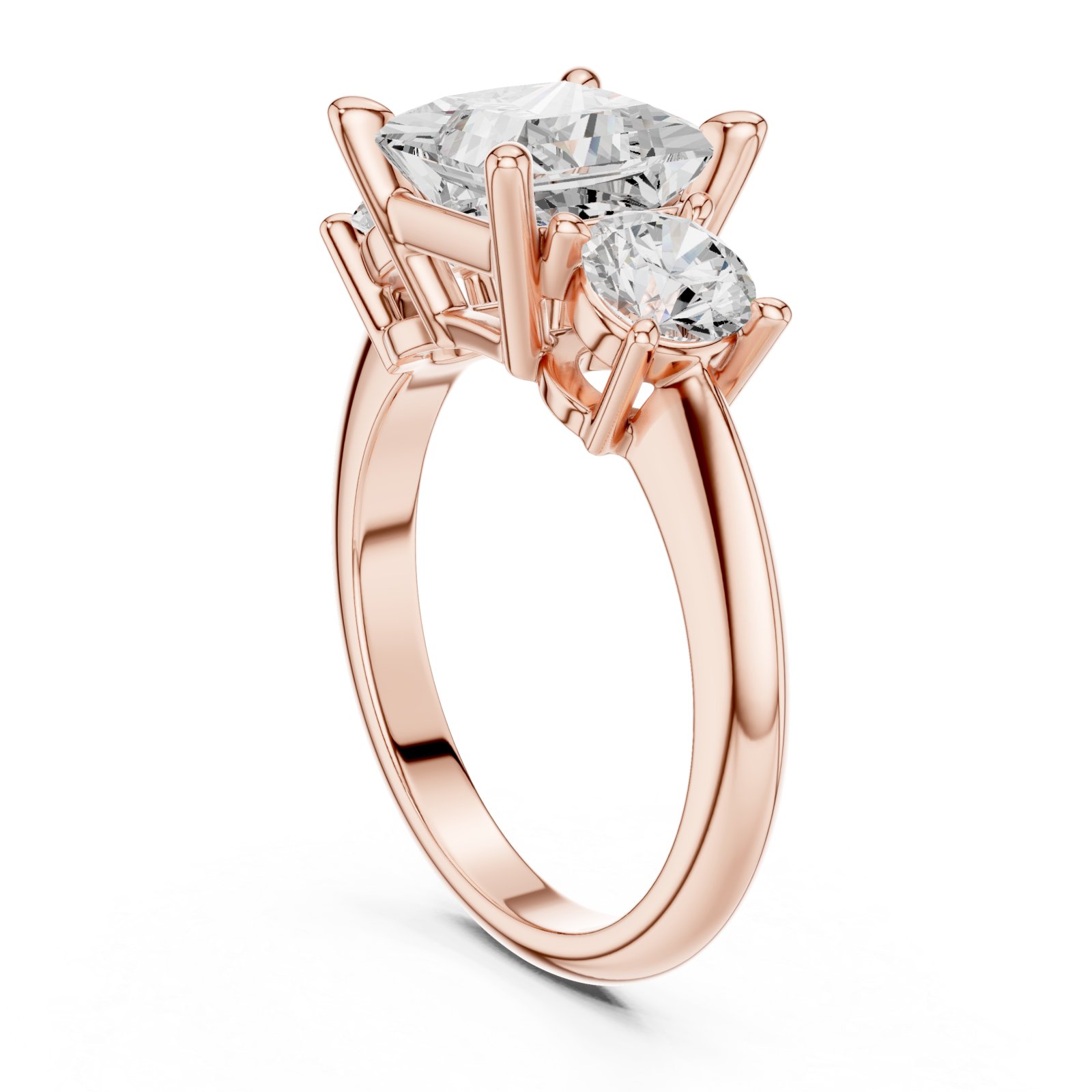  Rose Gold Imperial Twin Radiance Ring Left View