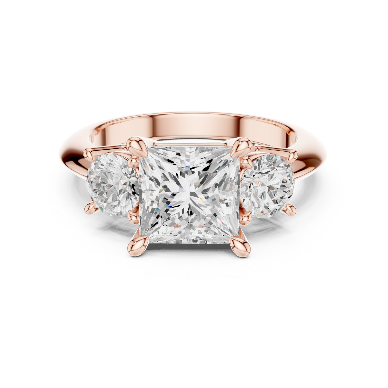  Rose Gold Imperial Twin Radiance Ring Front View