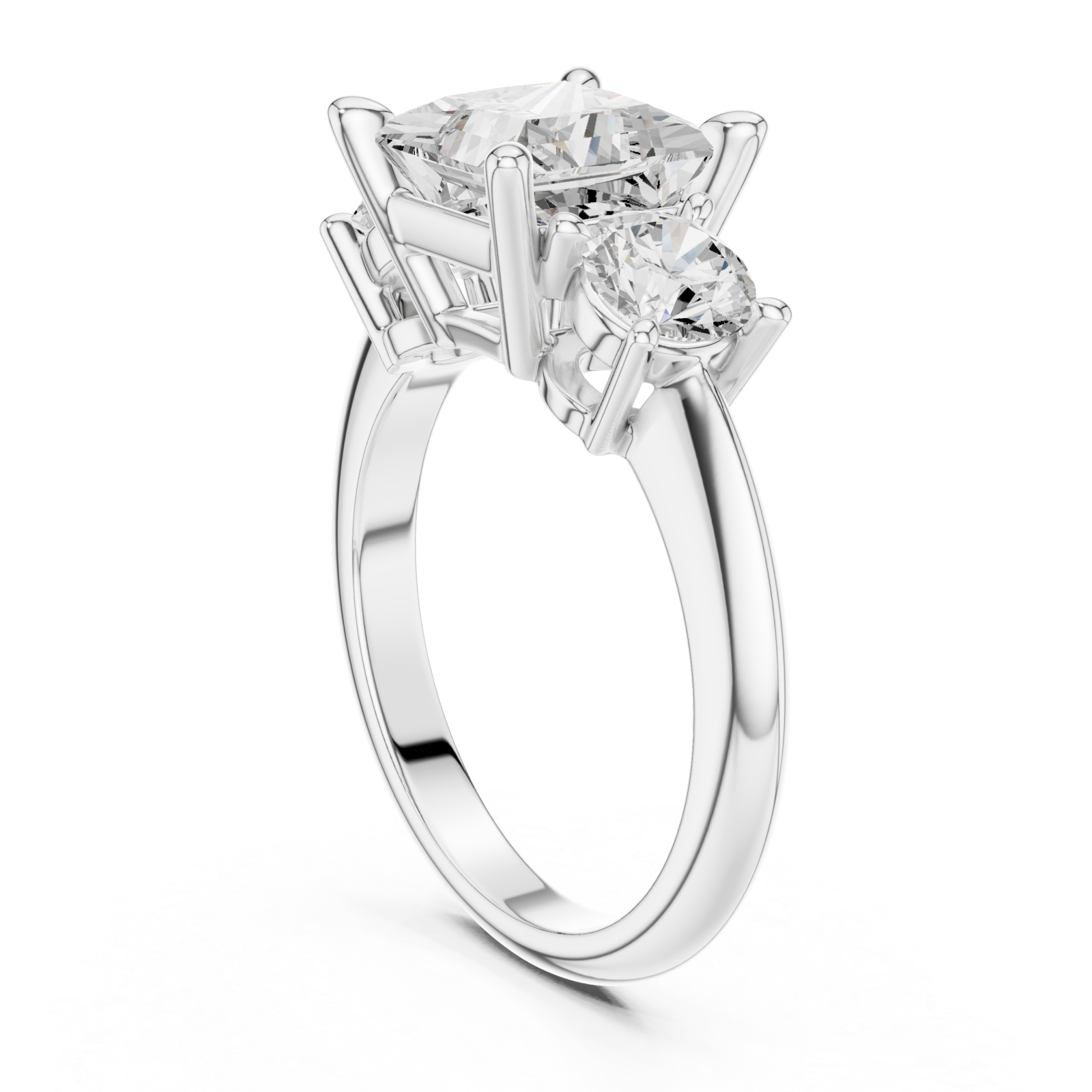  White Gold Imperial Twin Radiance Ring Left View