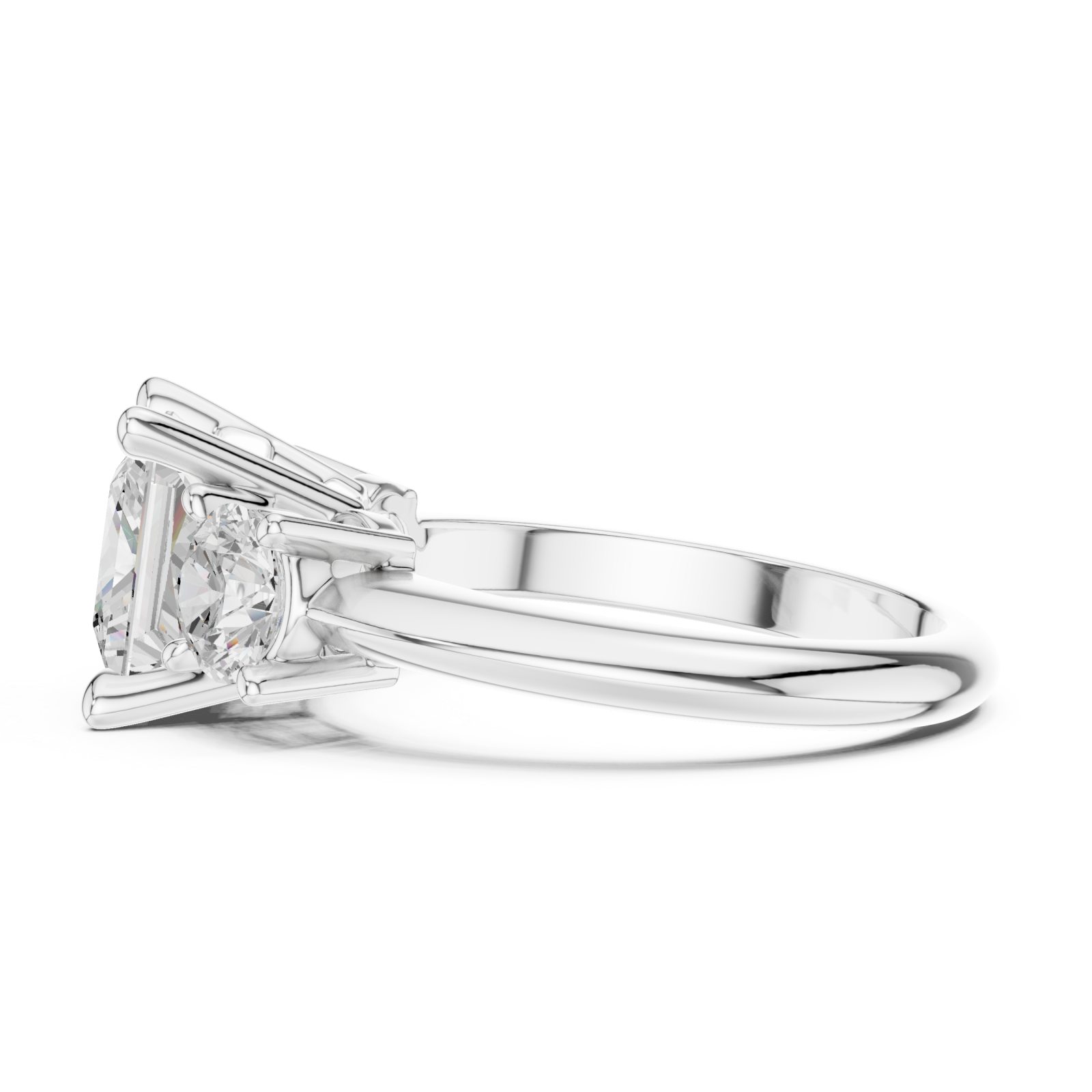  White Gold Imperial Twin Radiance Ring Side View