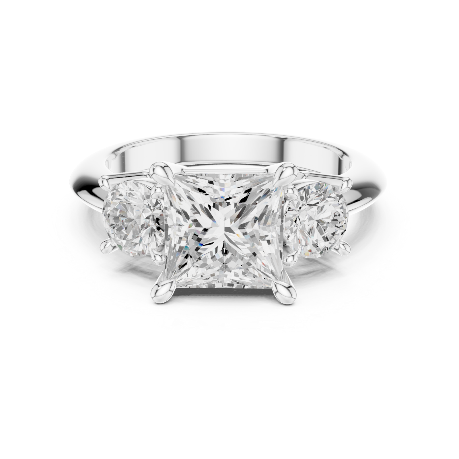  White Gold Imperial Twin Radiance Ring Front View
