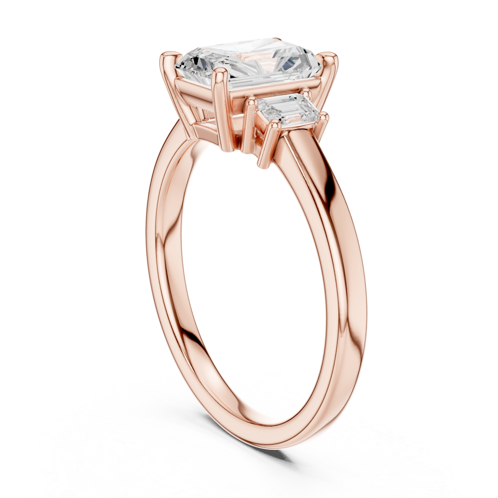  Rose Gold Eternal Promise Embrace Duo Engagement Ring Left View