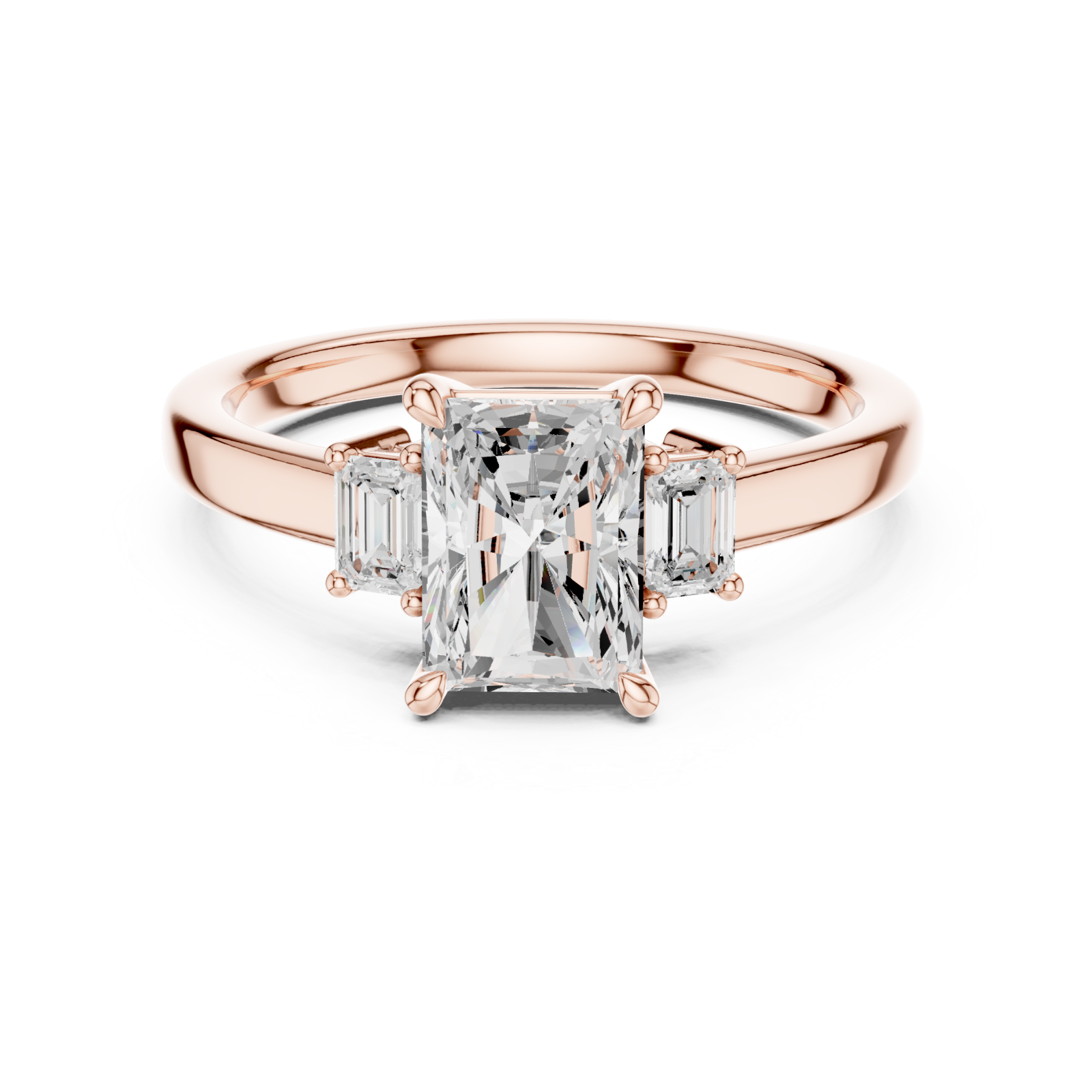  Rose Gold Eternal Promise Embrace Duo Engagement Ring Front View