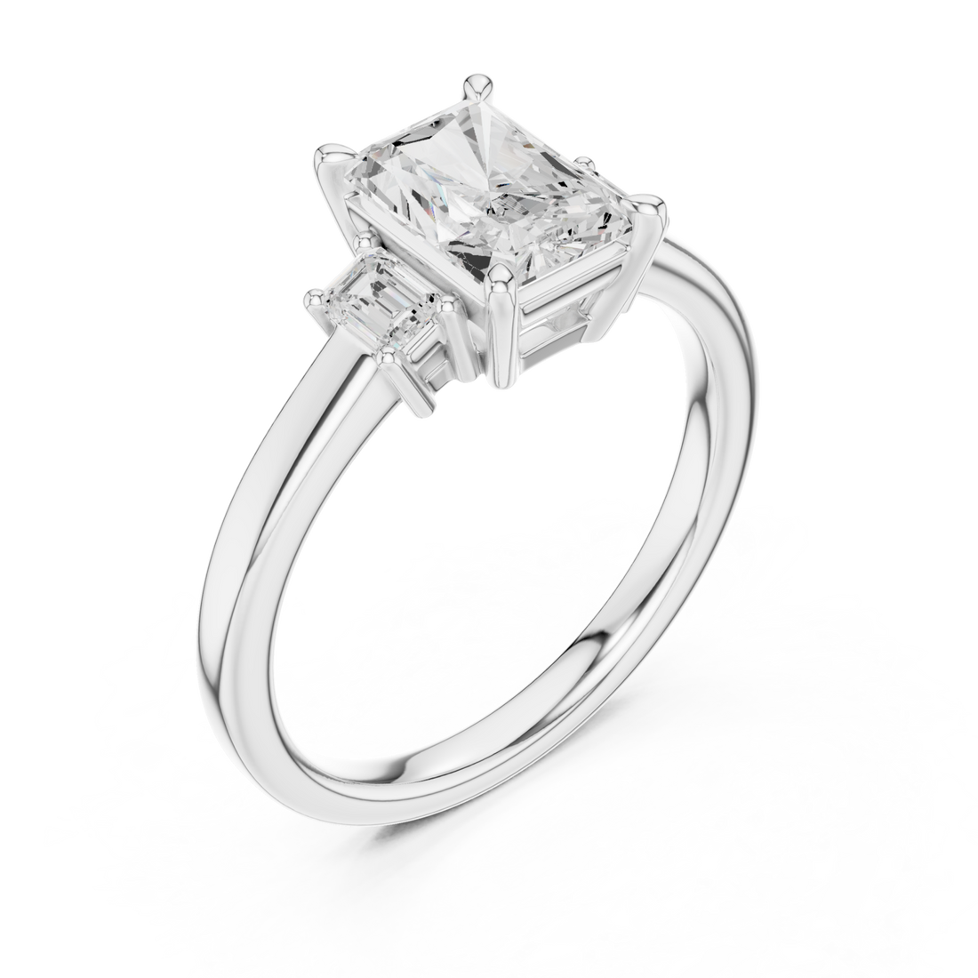  White Gold Eternal Promise Embrace Duo Engagement Ring Right View
