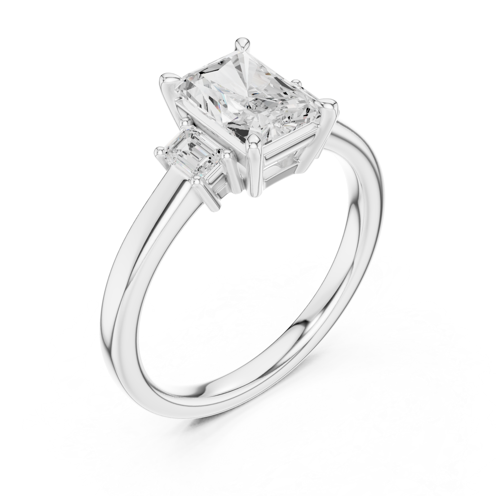 White Gold Eternal Promise Embrace Duo Engagement Ring Right View