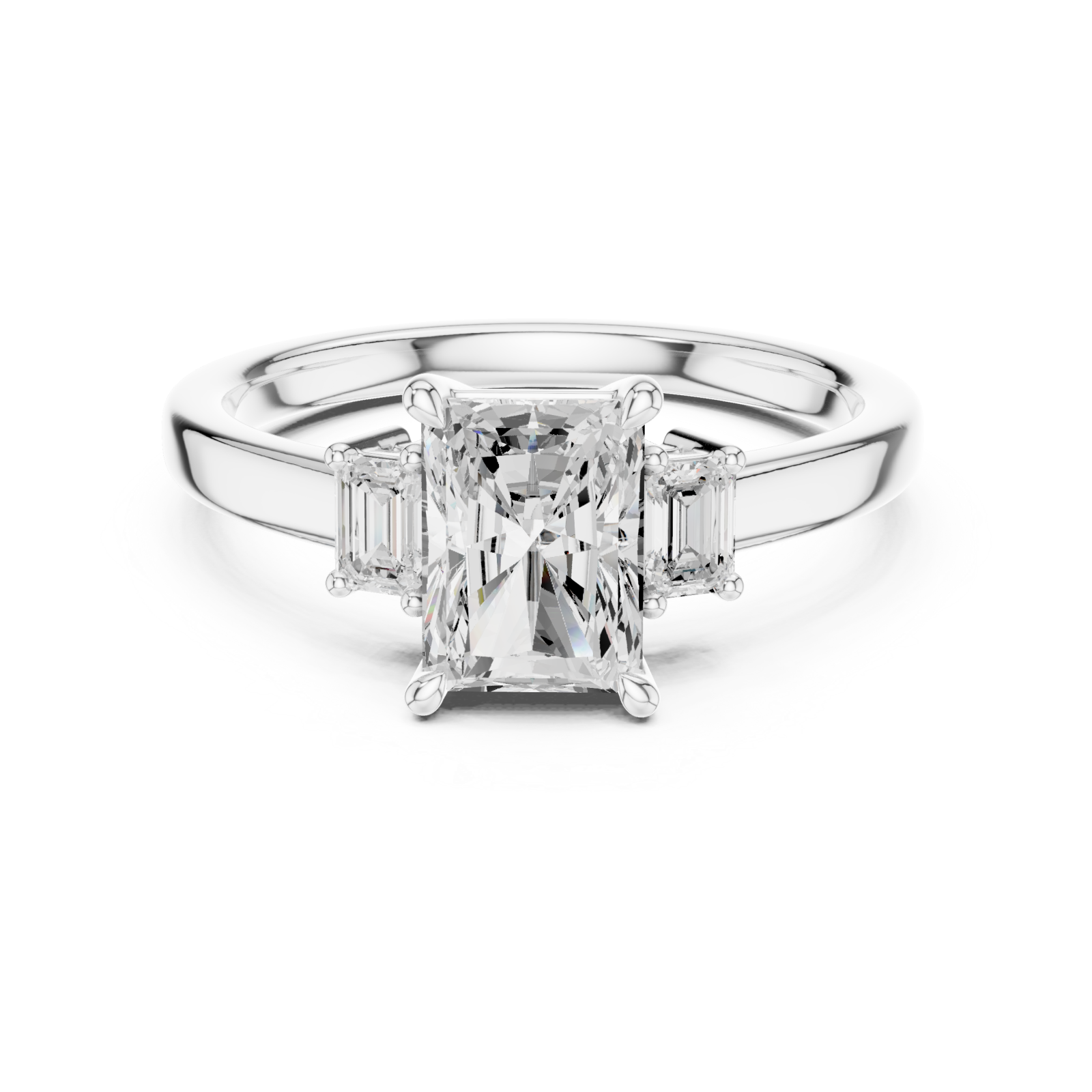  White Gold Eternal Promise Embrace Duo Engagement Ring Front View