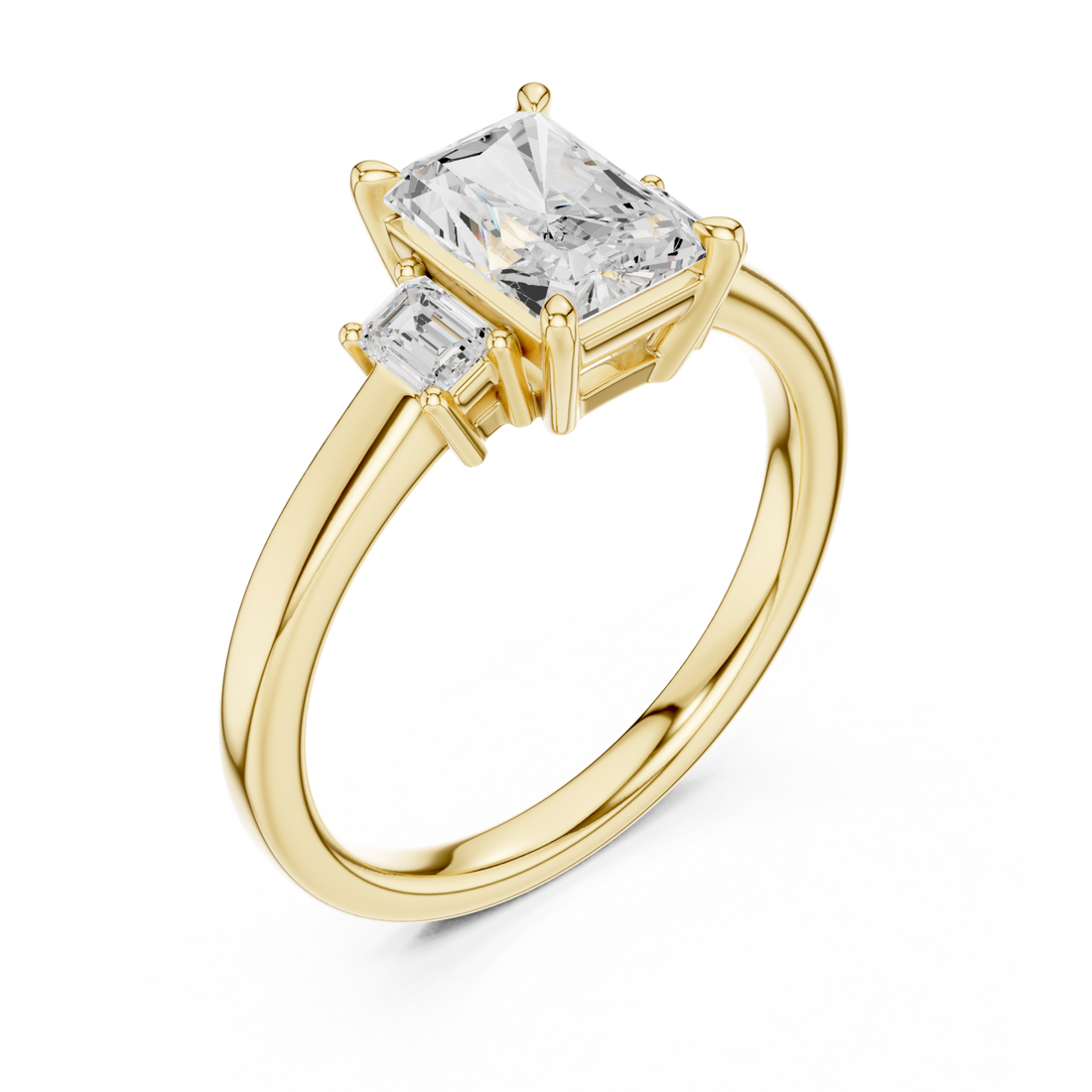 Gold Eternal Promise Embrace Duo Engagement Ring Right View