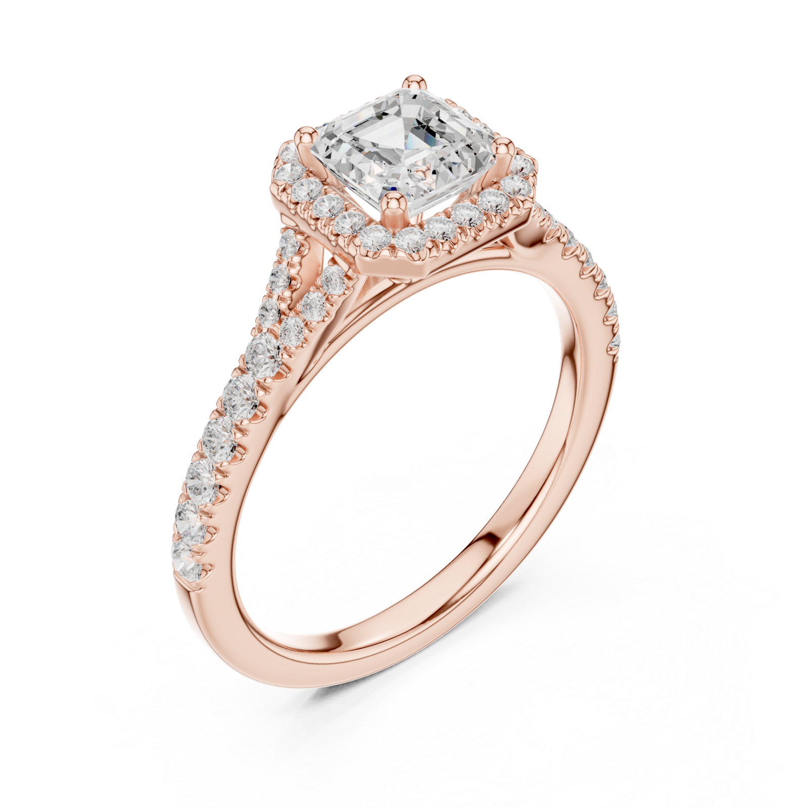  Rose Gold Twilight Radiance Halo Ring Right View