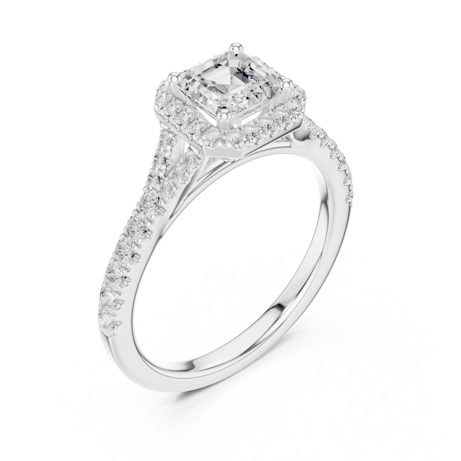  White Gold Twilight Radiance Halo Ring Right View