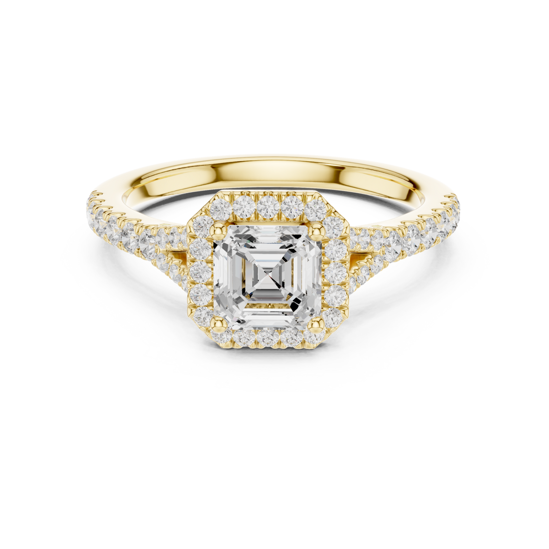 Gold Twilight Radiance Halo Ring Right View