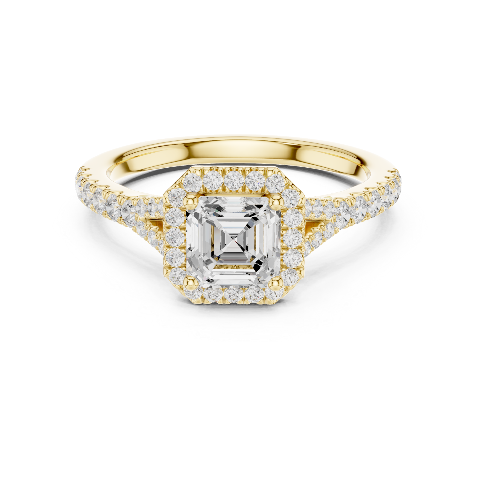  Gold Twilight Radiance Halo Ring Front View