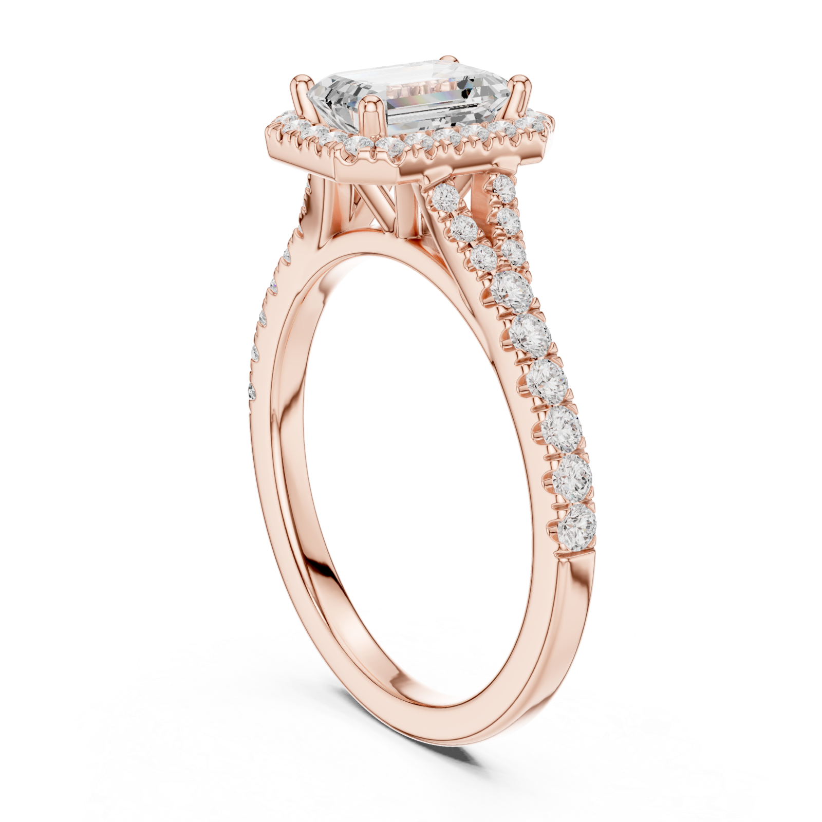  Rose Gold Luminous Halo Crown Ring Left View