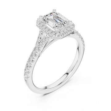  White Gold Luminous Halo Crown Ring Right View