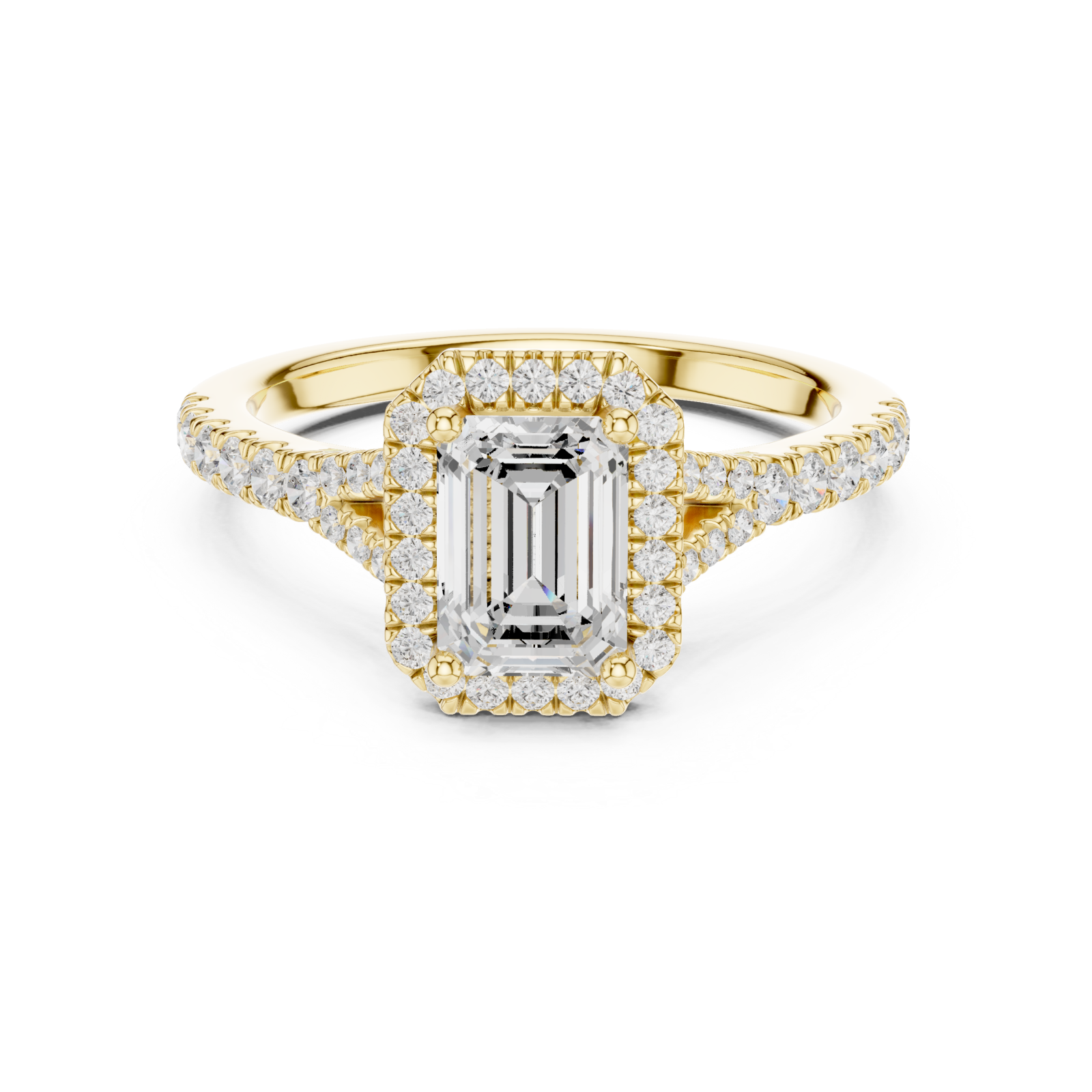  Gold Luminous Halo Crown Ring Front View