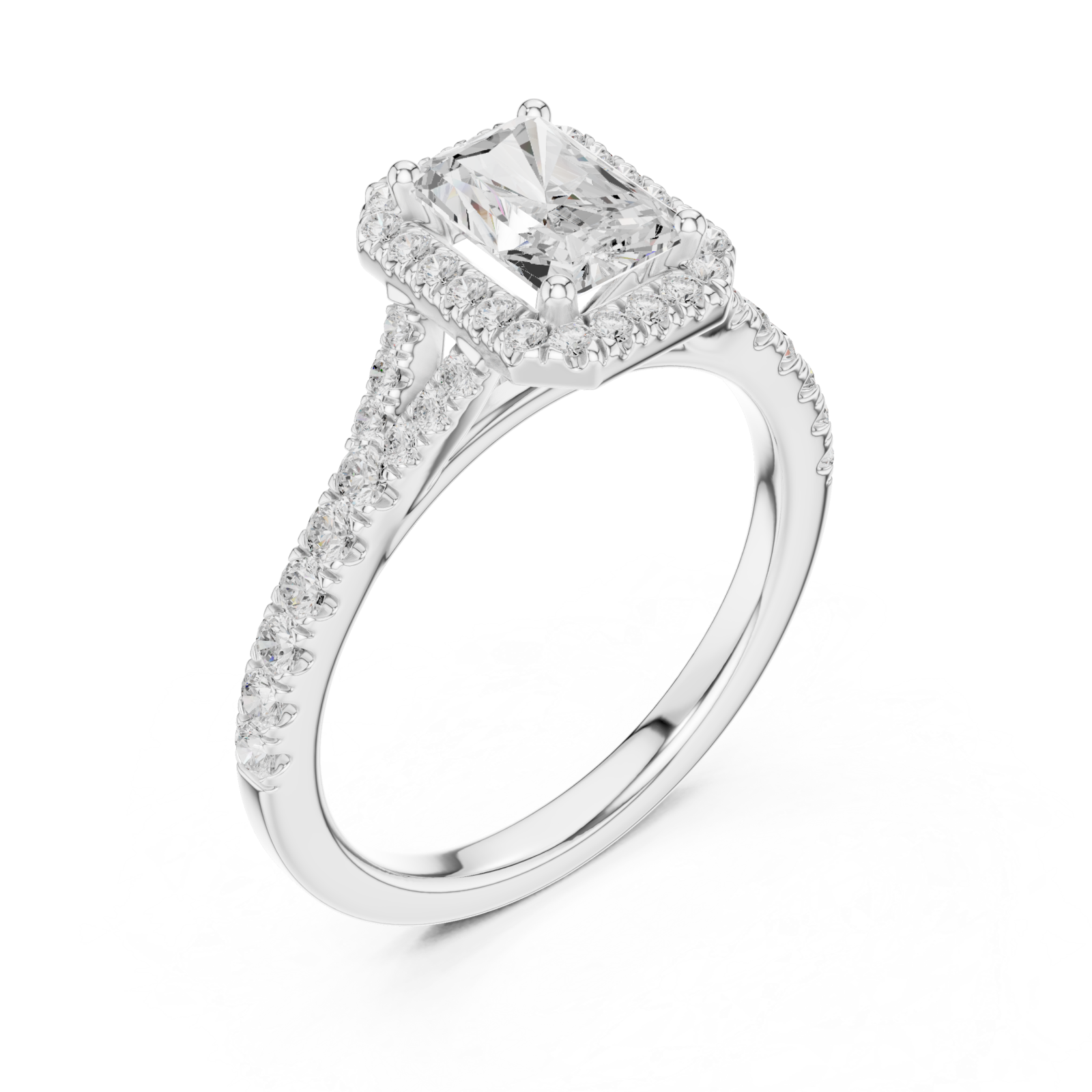  White Gold Luminous Cascade Solitaire Ring Right View