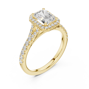 Gold Luminous Cascade Solitaire Ring Right View