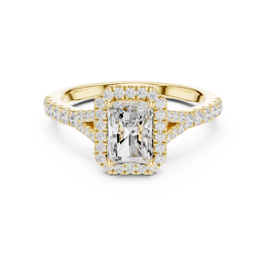 Gold Luminous Cascade Solitaire Ring Right View