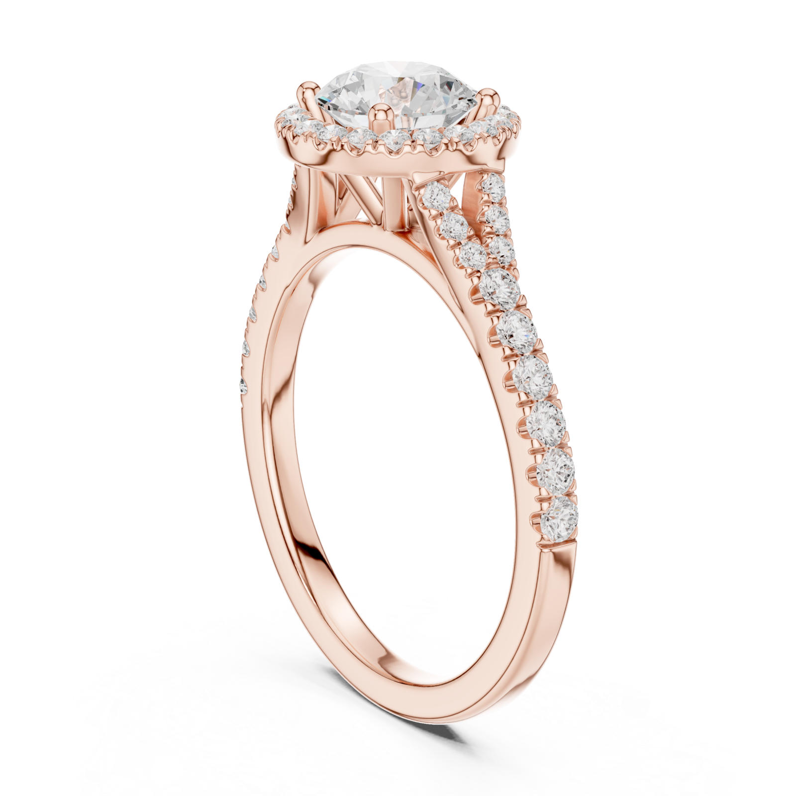  Rose Gold Lumina Halo Touch Ring Left View