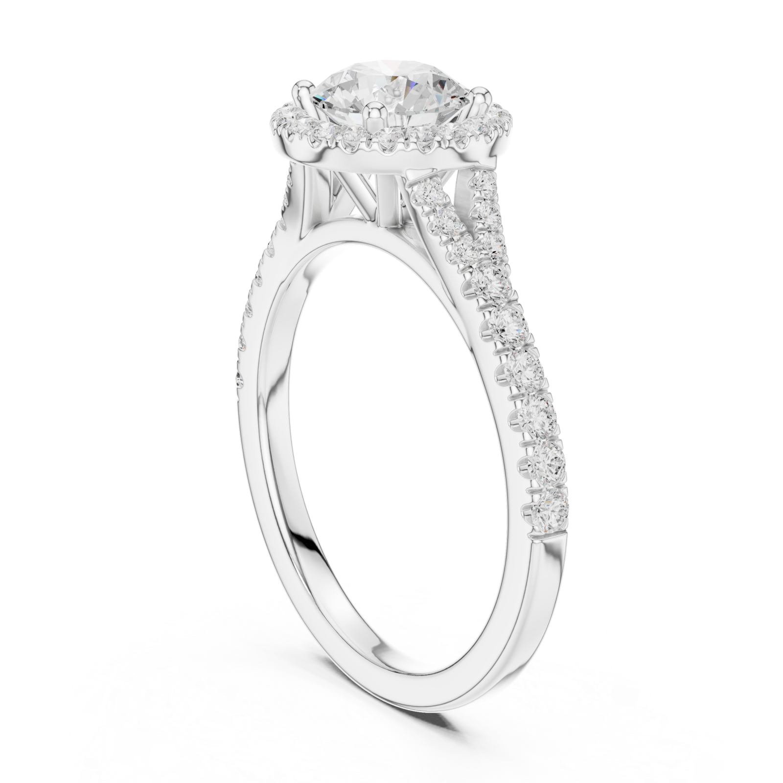  White Gold Lumina Halo Touch Ring Left View
