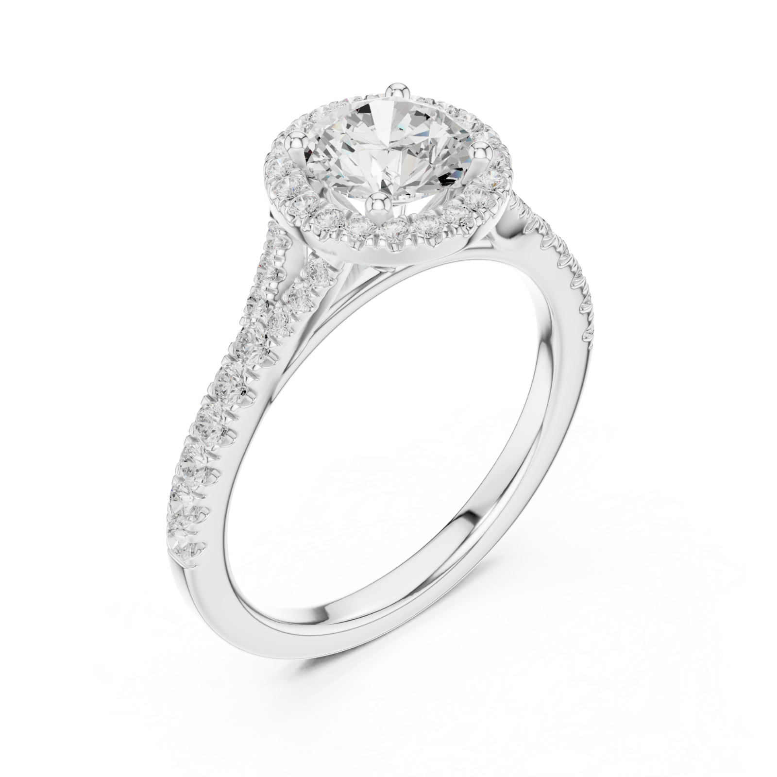  White Gold Lumina Halo Touch Ring Right View