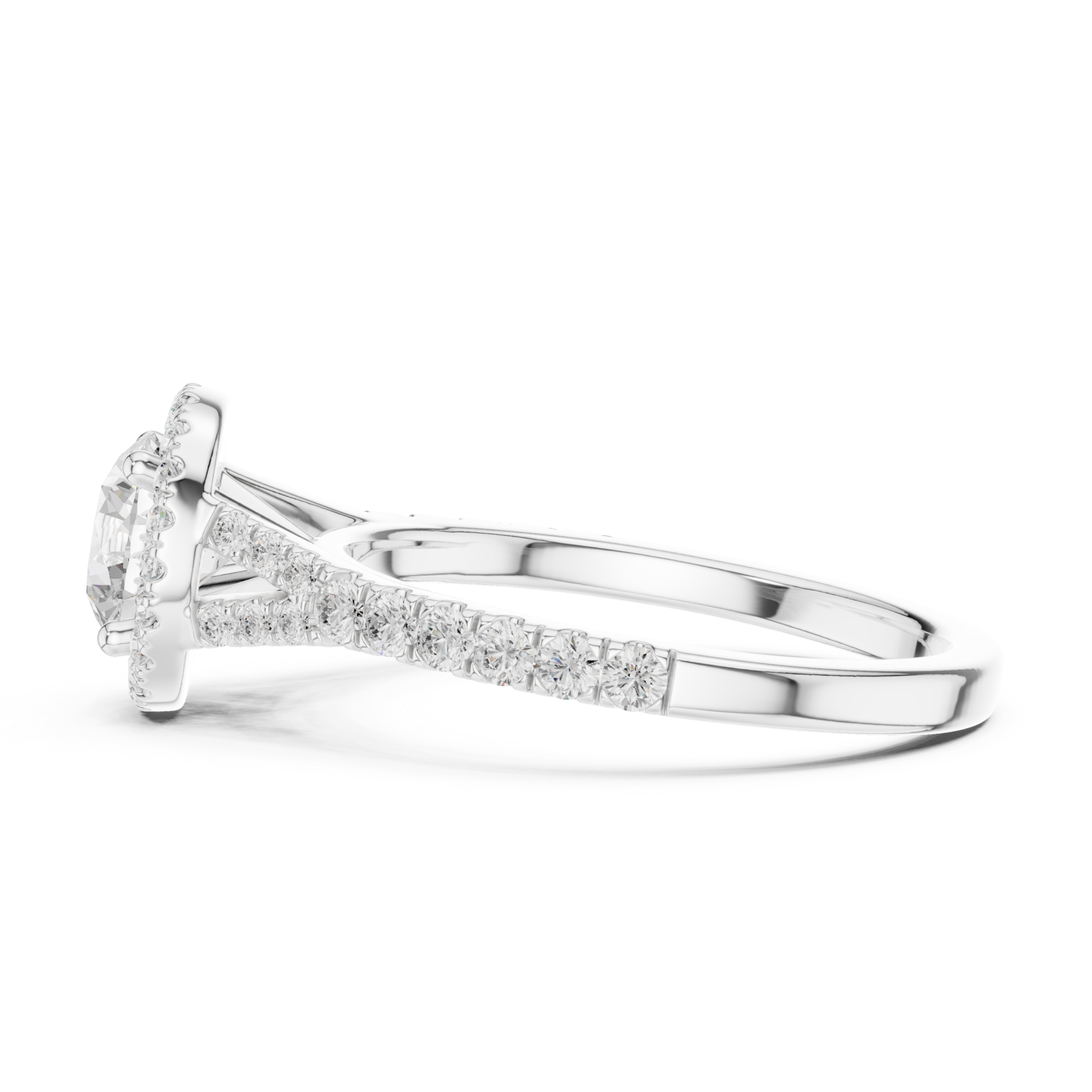  White Gold Lumina Halo Touch Ring Side View