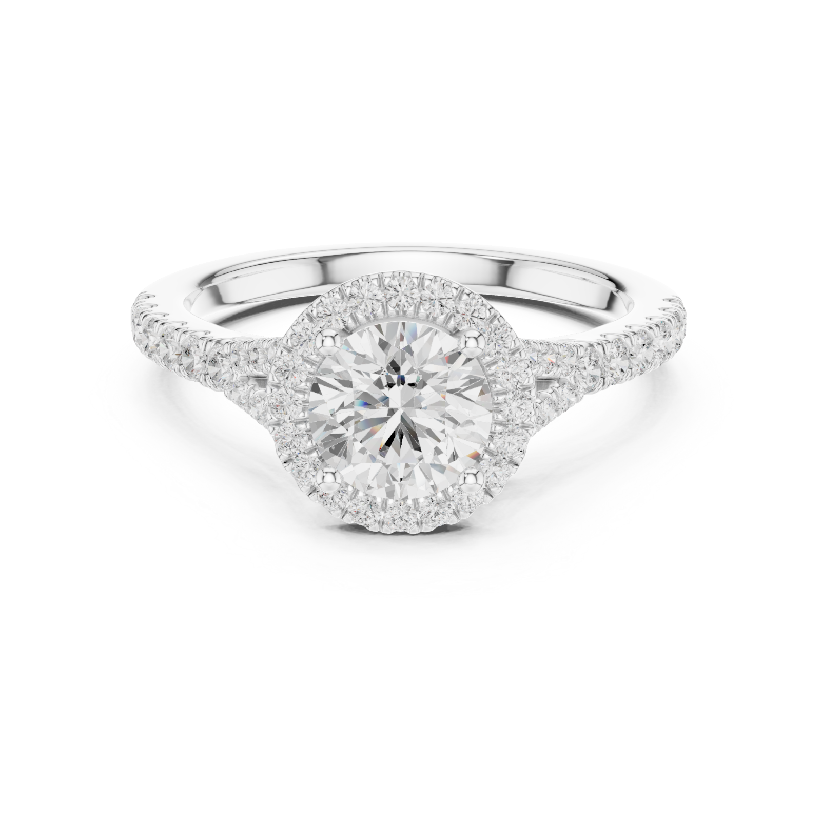  White Gold Lumina Halo Touch Ring Front View