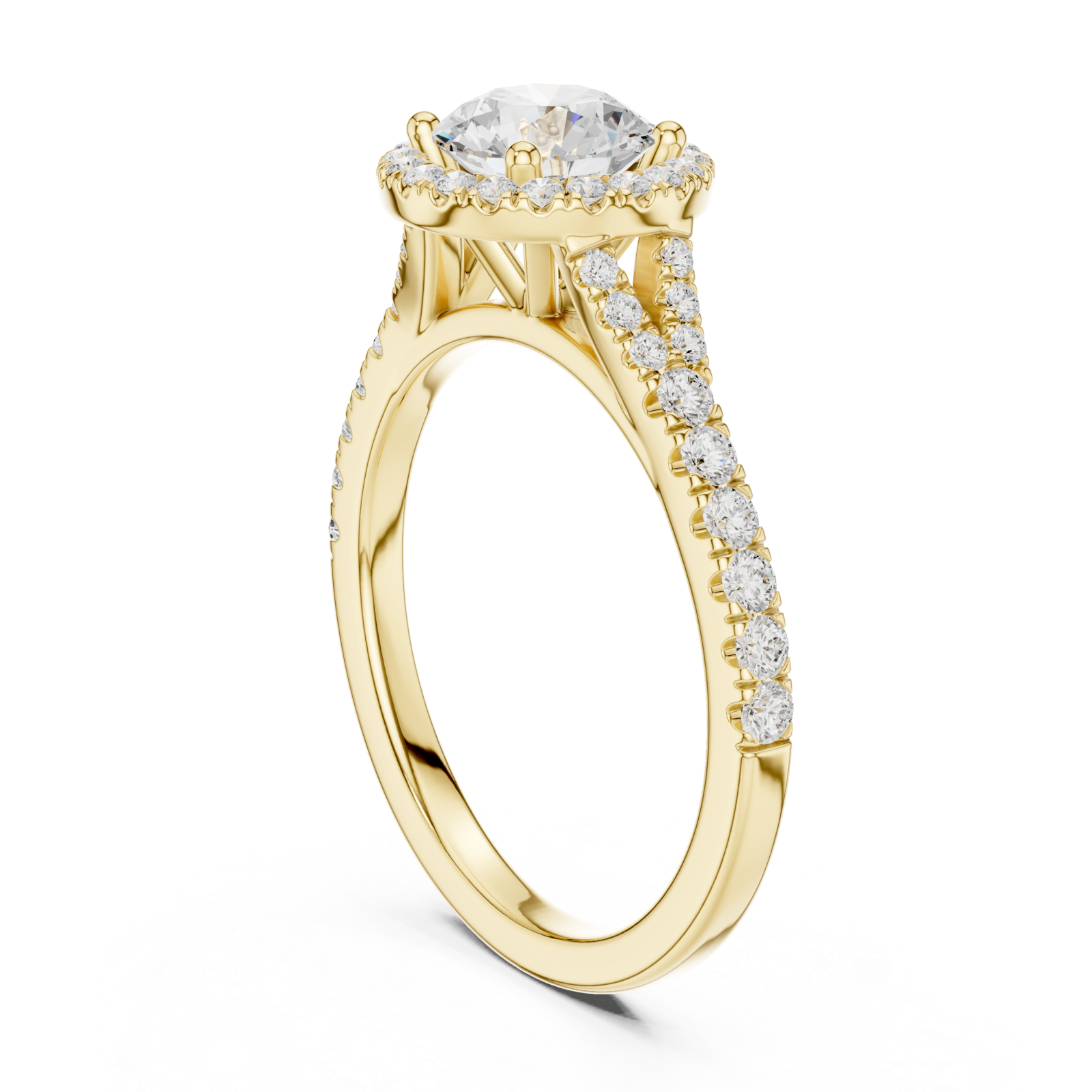  Gold Lumina Halo Touch Ring Left View