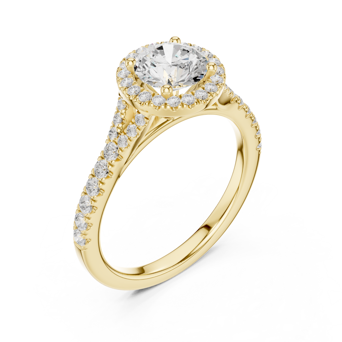 Gold Lumina Halo Touch Ring Right View