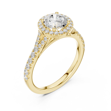 Gold Lumina Halo Touch Ring Right View