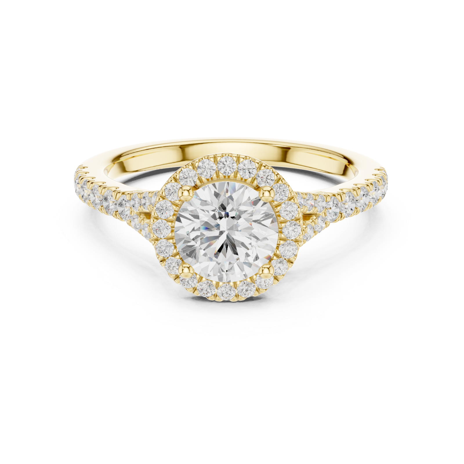  Gold Lumina Halo Touch Ring Front View