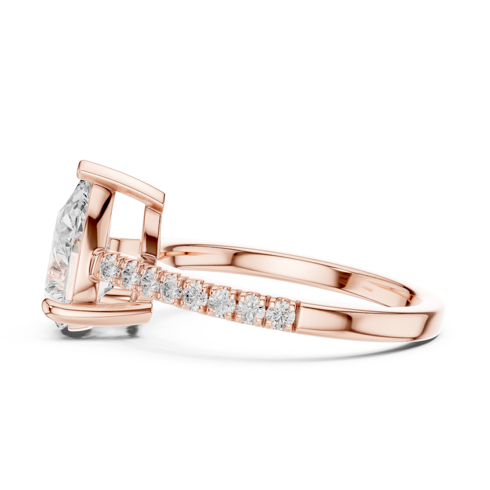  Rose Gold Graceful Promise Ring Side View