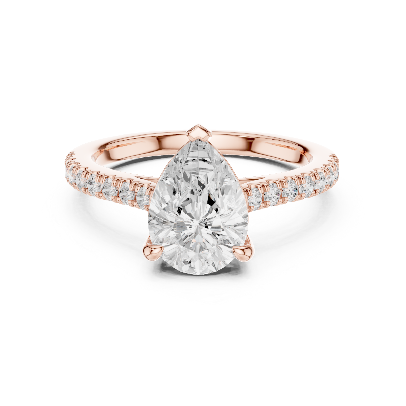  Rose Gold Graceful Promise Ring Front View