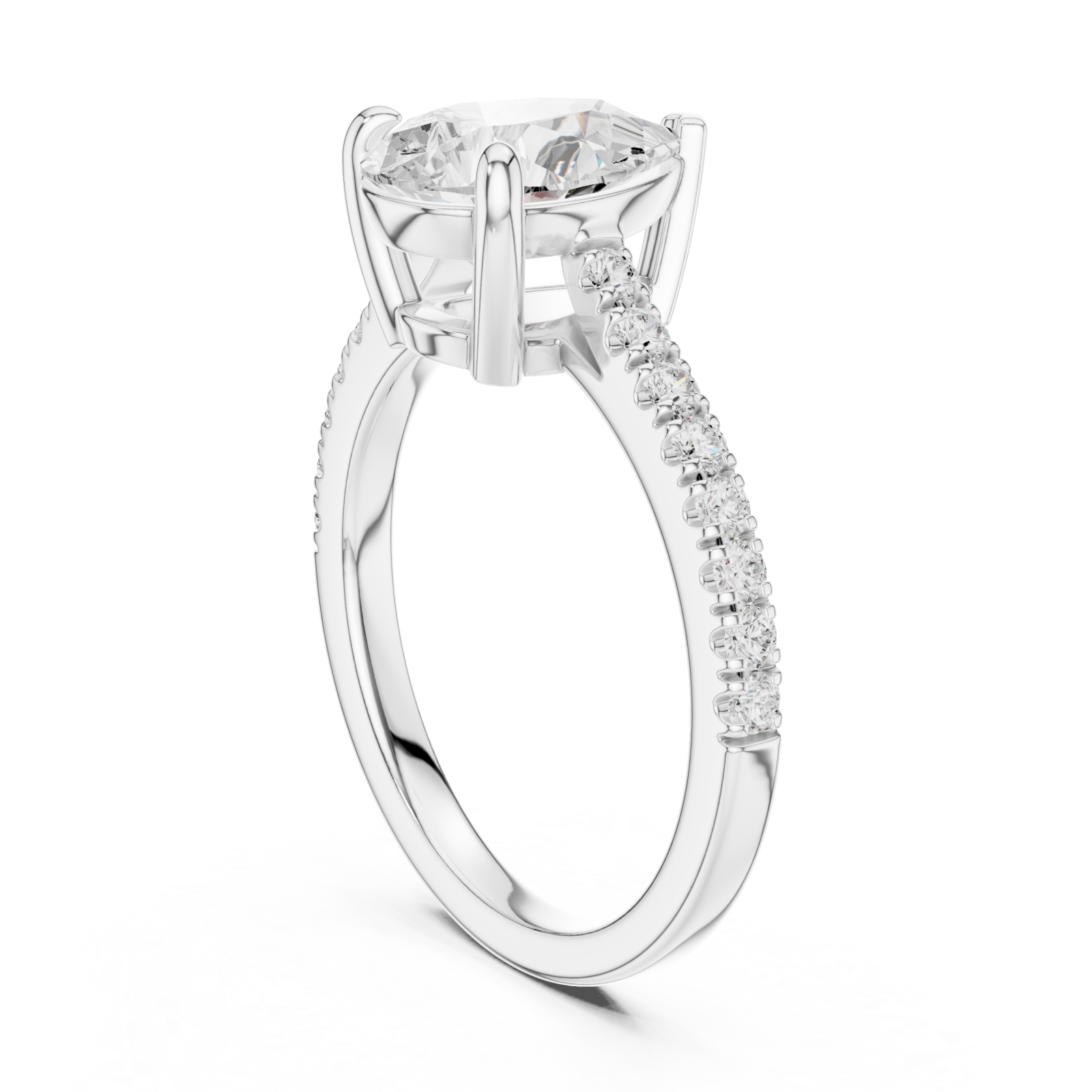  White Gold Graceful Promise Ring Left View