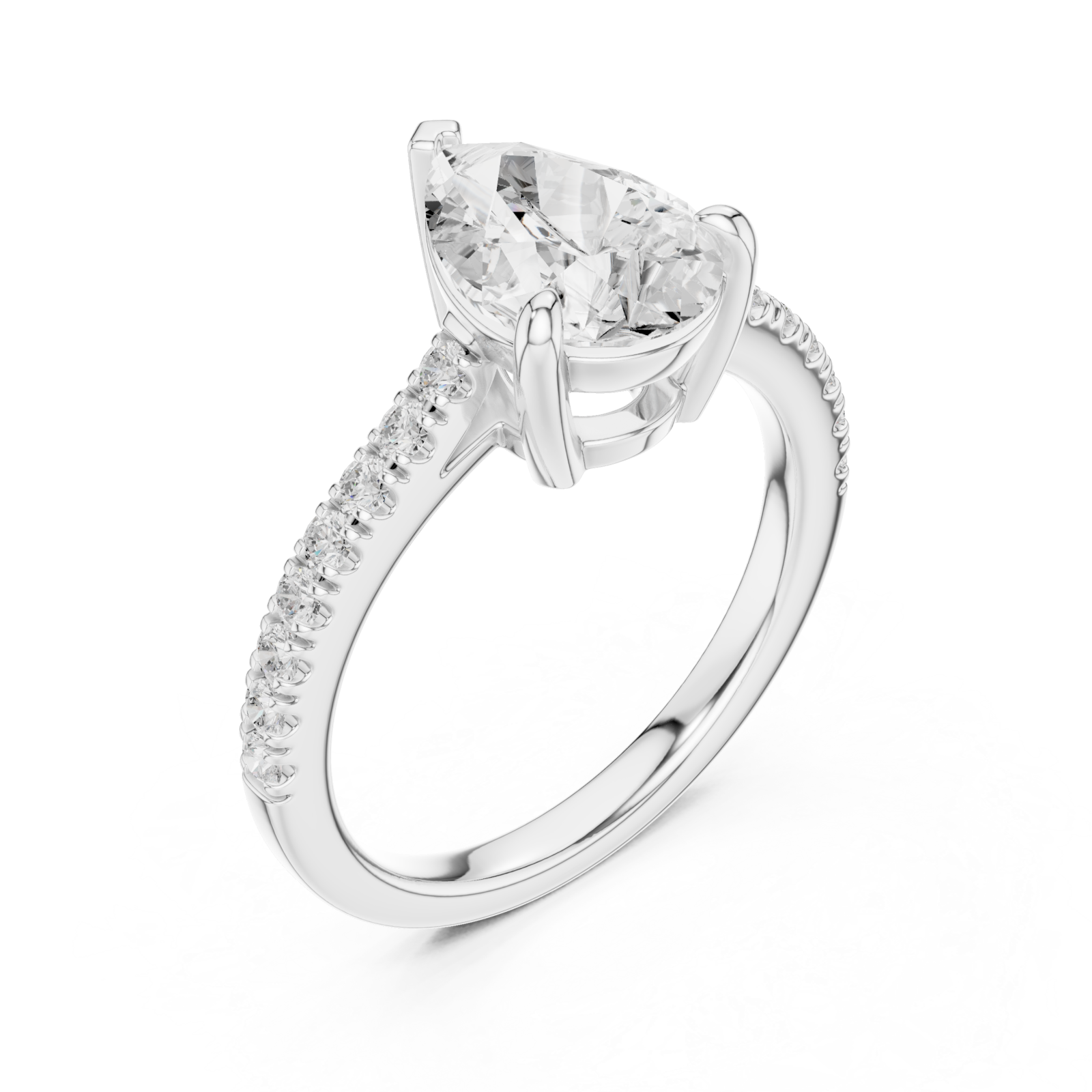  White Gold Graceful Promise Ring Right View