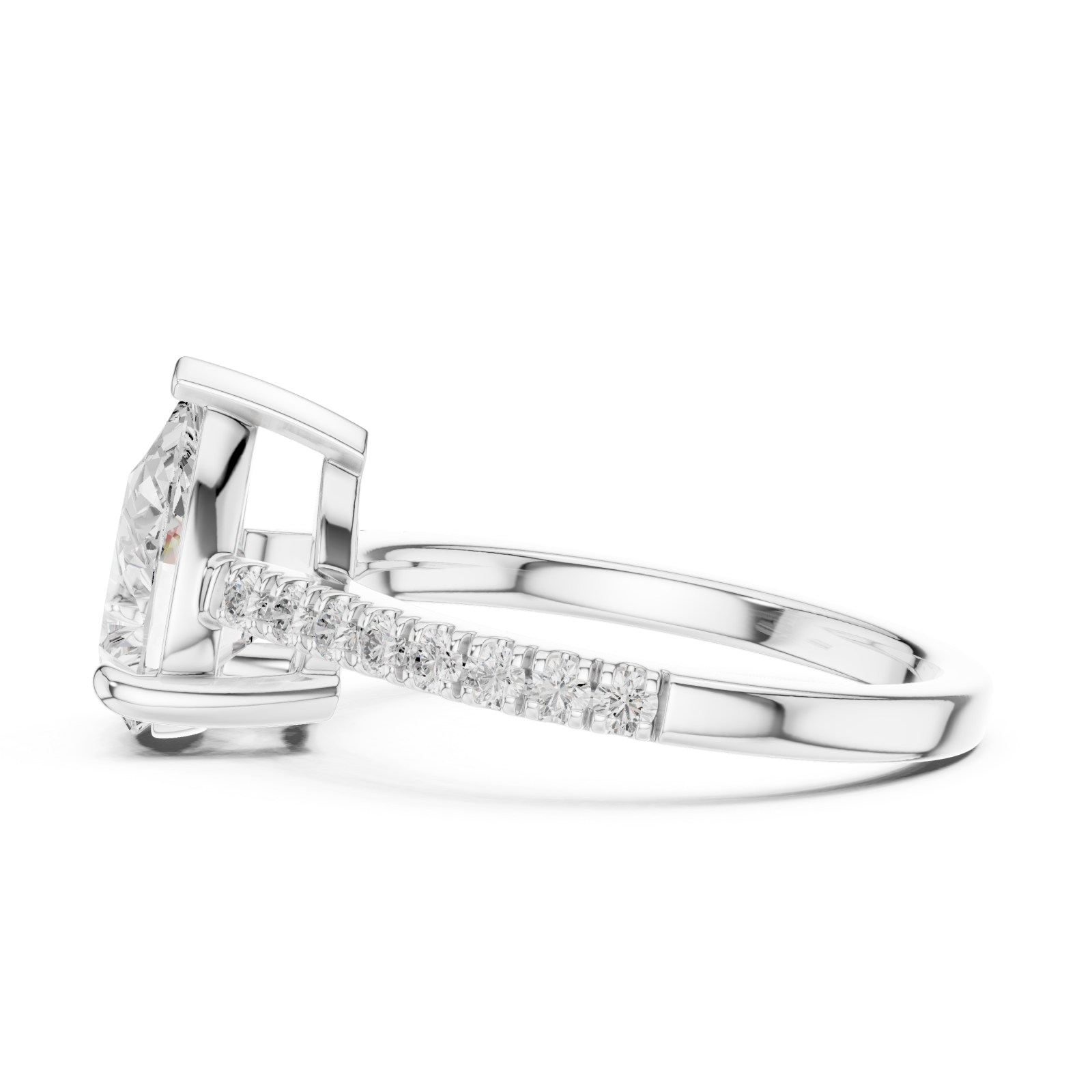  White Gold Graceful Promise Ring Side View