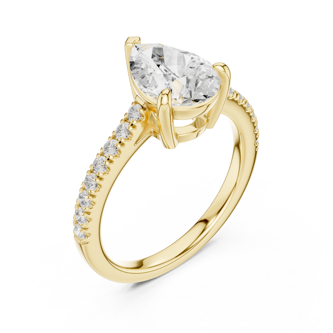 Gold Graceful Promise Ring Right View