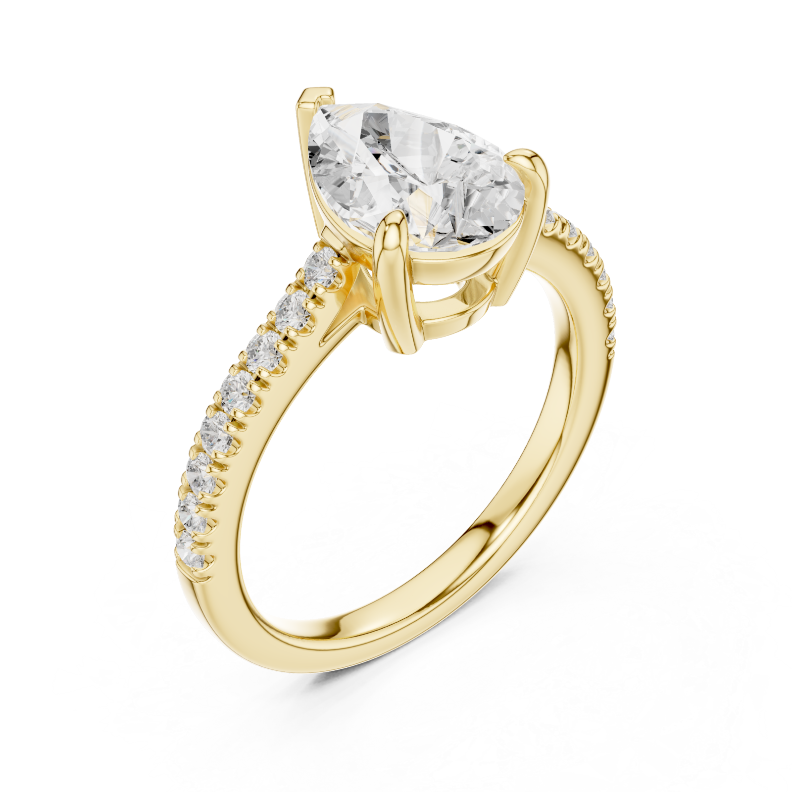 Gold Graceful Promise Ring Right View